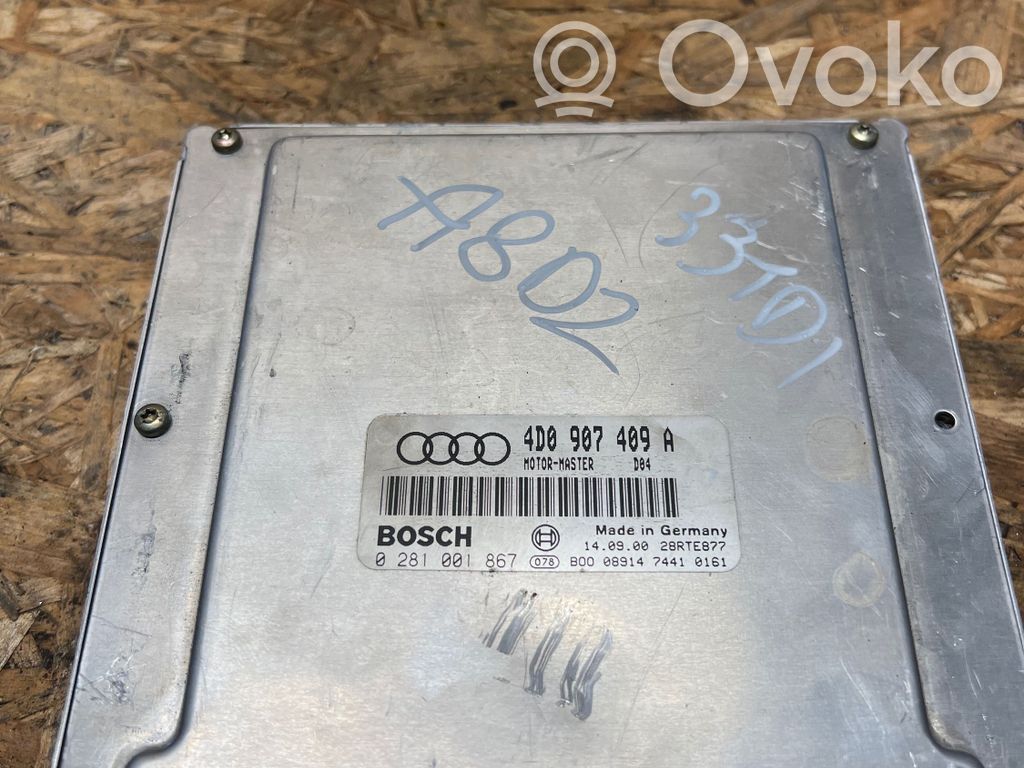 Engine control unit/module   4D0907409A,0281001867