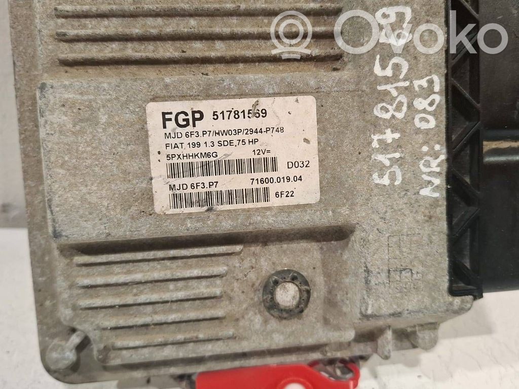 Fiat Punto (199) Engine control unit/module ECU 