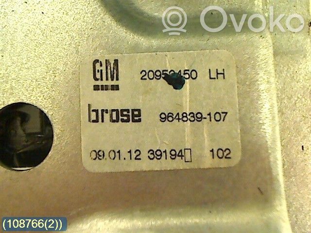 Elektryczny podnośnik szyby drzwi tylnych   20952450,964839107BROSE