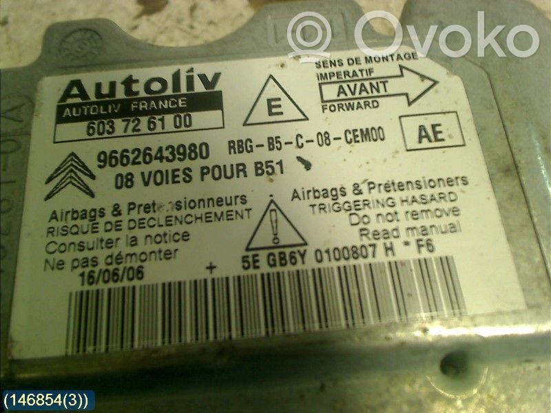 Citroen C4 I Airbag control unit/module 