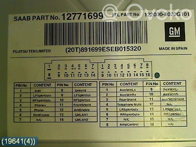 Saab 9-5 Unitate principală radio/CD/DVD/GPS 