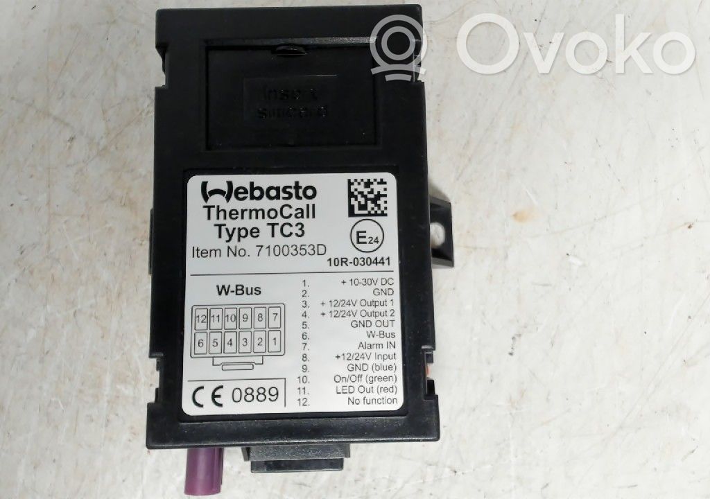 Peugeot 508 Auxiliary heating control unit/module 
