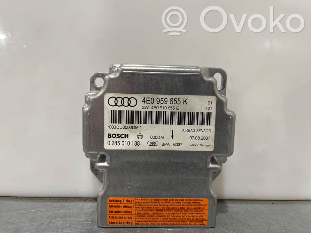 Unidad de control/módulo del Airbag   4E0959655K,4E0959655K,4E0959655K,0285010188,4E0959655K