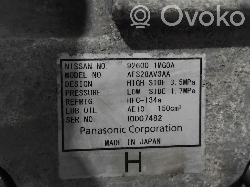 Nissan Leaf I (ZE0) Kompresor / Sprężarka klimatyzacji A/C 