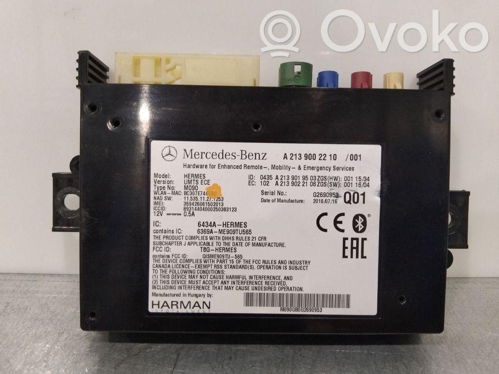 Centralina/modulo bluetooth   A2139002210,A2139002210