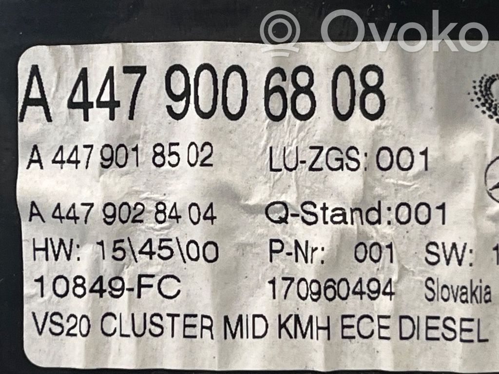 Mercedes-Benz Vito Viano W447 Tachimetro (quadro strumenti)