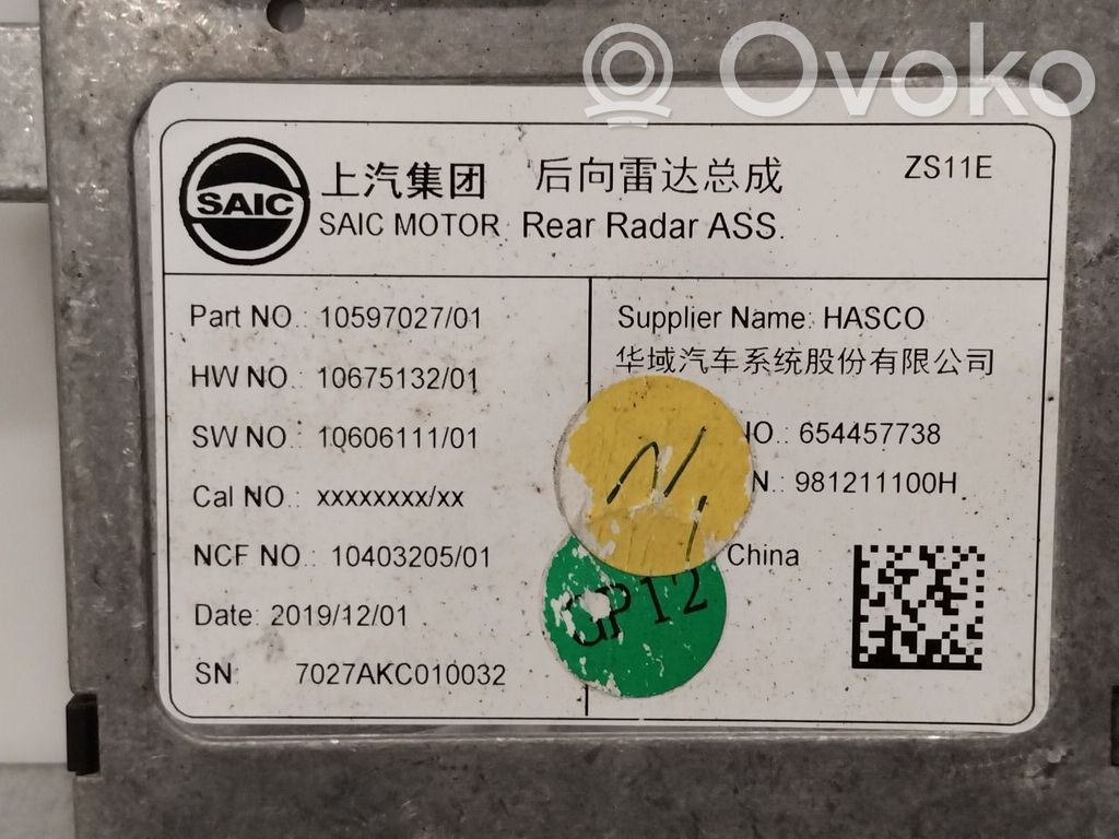 Sensor de radar Distronic   10597027,10675132,10675132,10597027,10675132,7027AKC010032