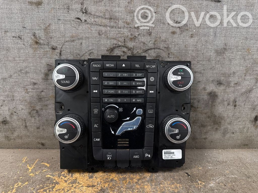 Volvo V60 Console centrale, commande chauffage/clim 