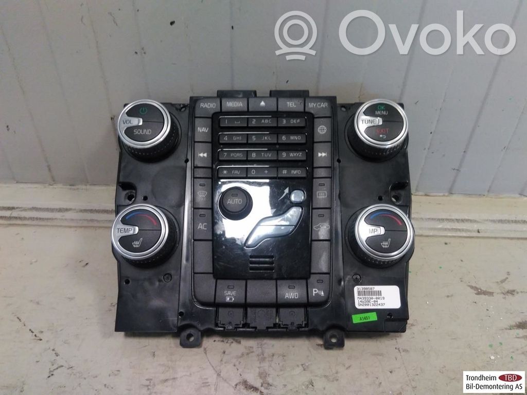 Volvo V60 Console centrale, commande chauffage/clim 