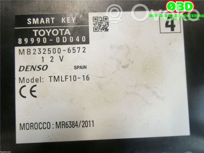 Toyota Yaris Keyless (KESSY) go control unit/module