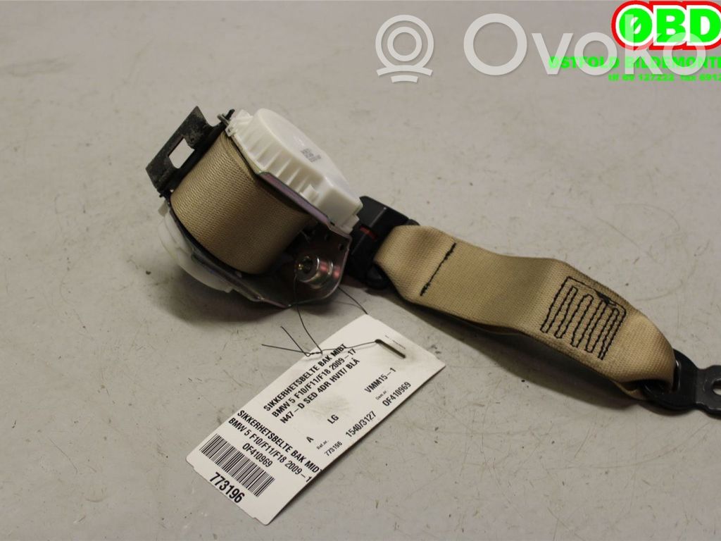 BMW 5 F10 F11 Ceinture de sécurité arrière centrale (siège)