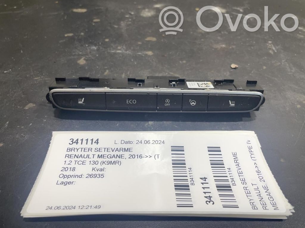 Renault Megane IV Interruttore riscaldamento sedile 