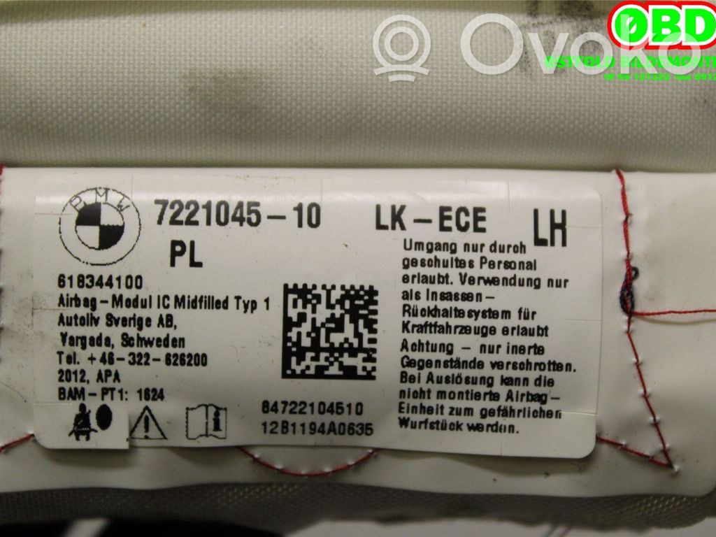 BMW 1 F20 F21 Kopfairbag 