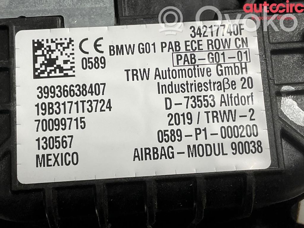 BMW X3 G01 Poduszka powietrzna Airbag pasażera 