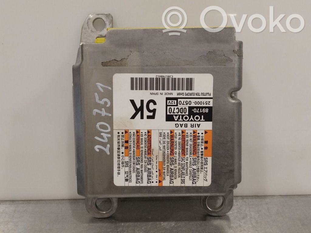 Toyota Yaris Unitate/modul de comandă airbaguri 