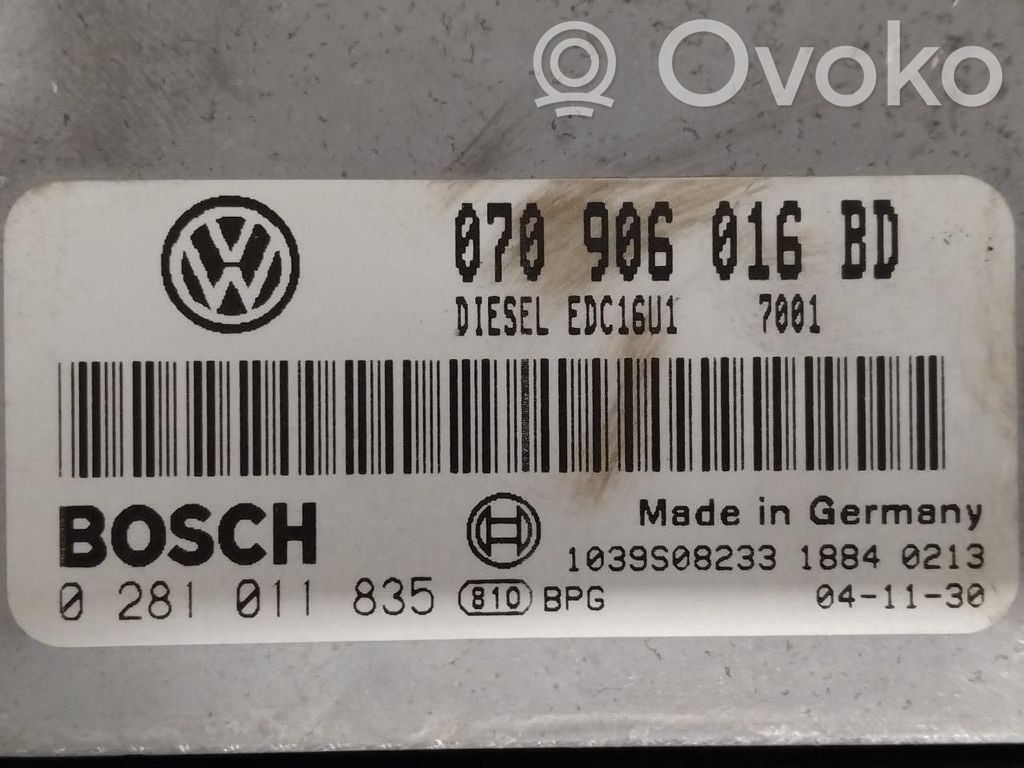 Volkswagen Transporter - Caravelle T5 Unidad de control/módulo ECU del motor