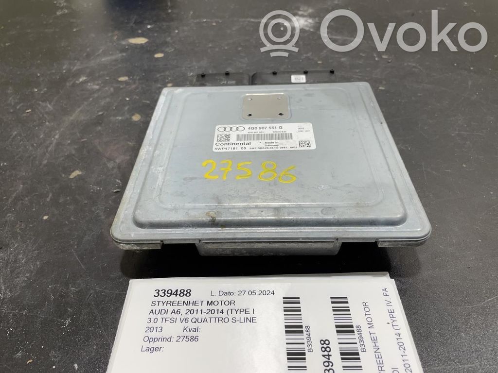 Audi A6 S6 C7 4G Unité de commande, module ECU de moteur 