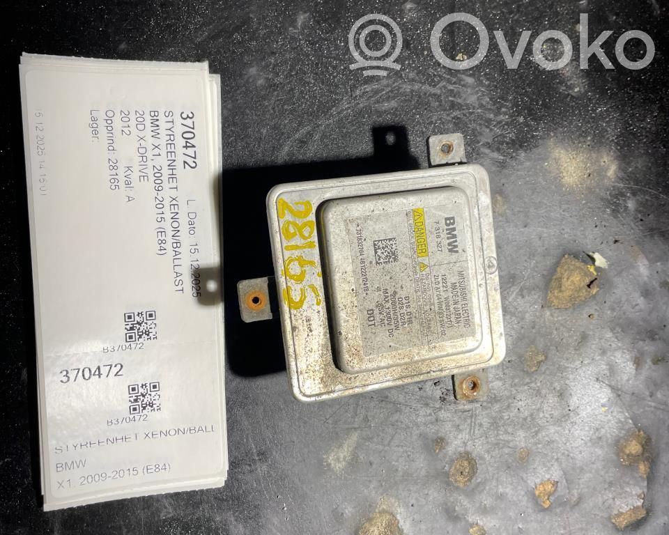 BMW X1 E84 Sterownik / moduł świateł Xenon 