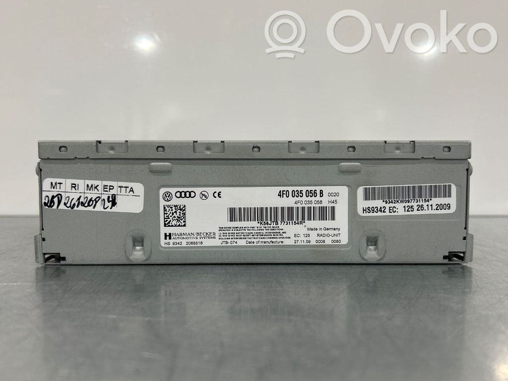 Audi A6 S6 C6 4F Unidad delantera de radio/CD/DVD/GPS 