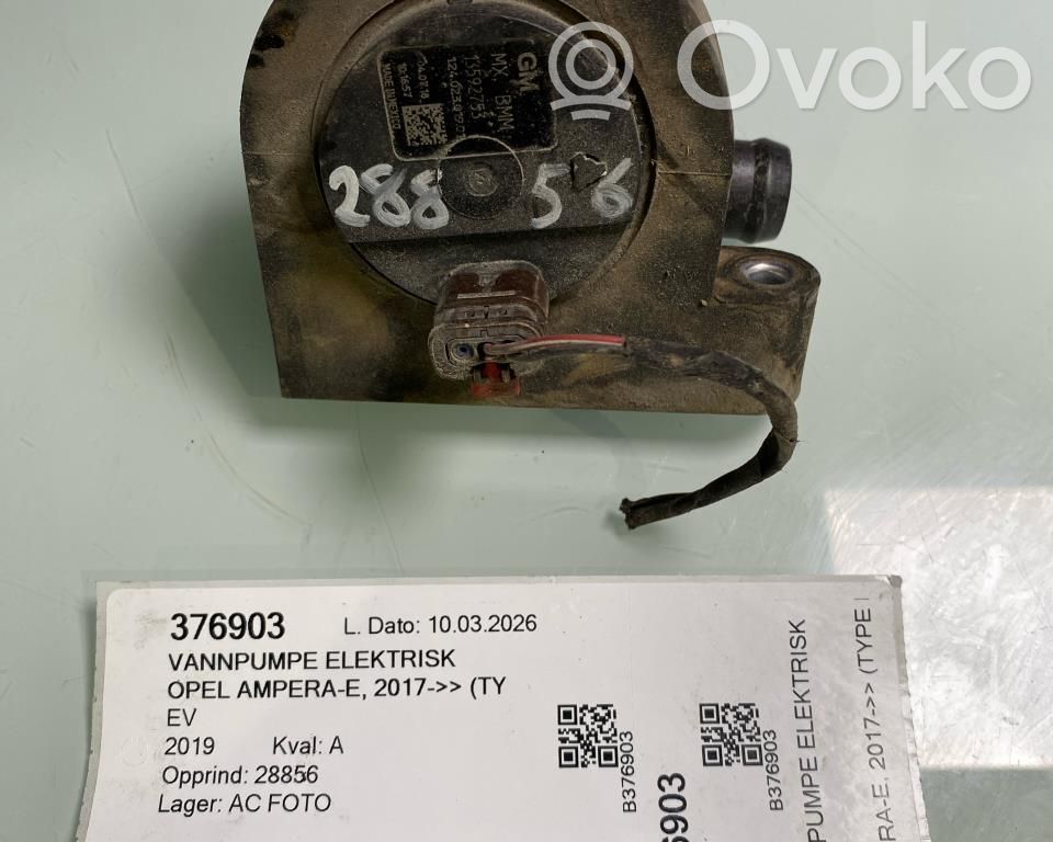 Opel Ampera- E Pompe de circulation d'eau 
