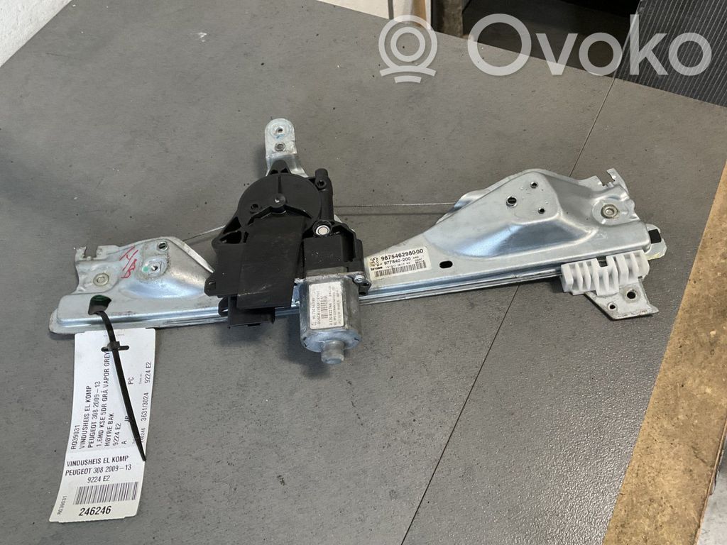 Peugeot 308 Regulador de ventanilla eléctrico de puerta delantera 