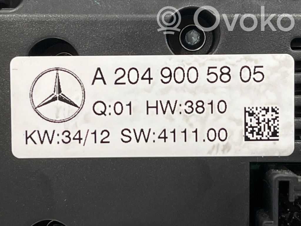 Mercedes-Benz C W204 Panel klimatyzacji / Ogrzewania 