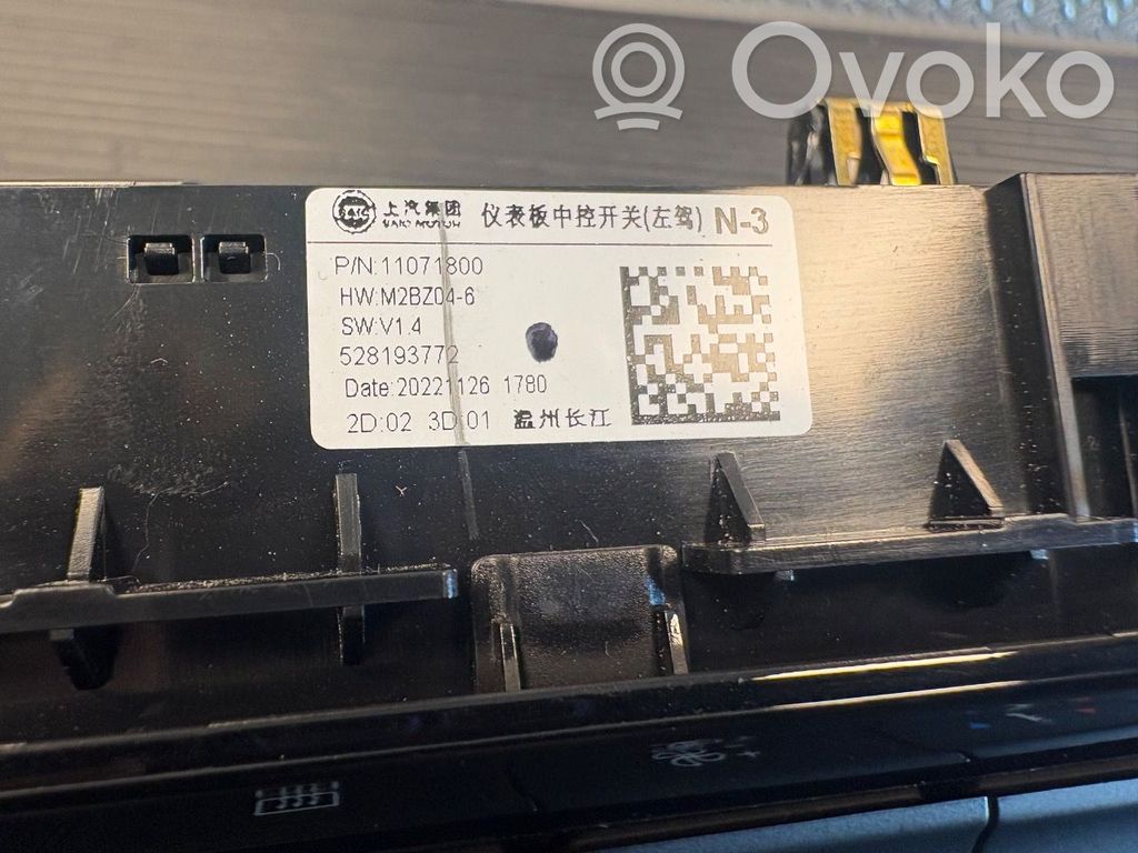 MG ZS Console centrale, commande chauffage/clim 