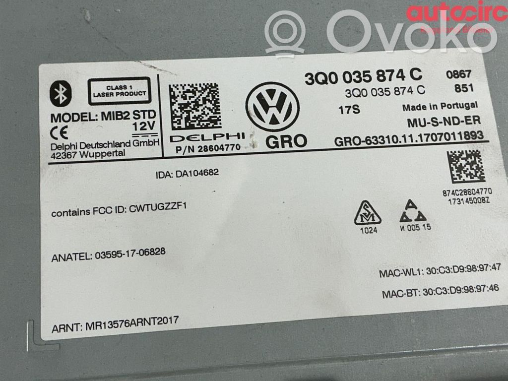 Volkswagen Tiguan Unità principale autoradio/CD/DVD/GPS