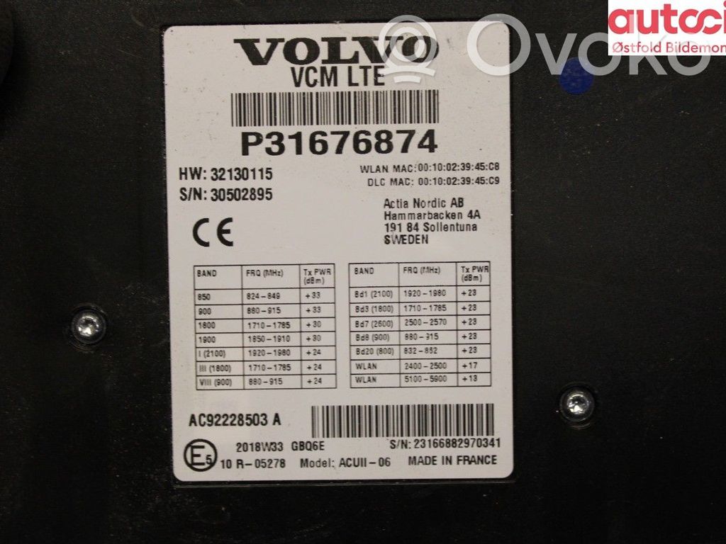 Volvo S90, V90 Zestaw audio 