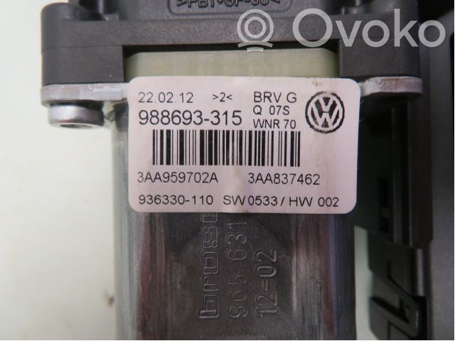 Volkswagen PASSAT B7 Podnośnik szyby drzwi z silniczkiem 