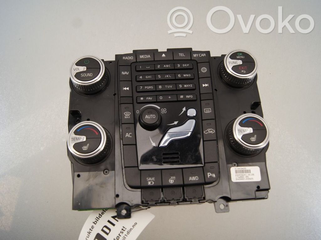 Volvo V60 Console centrale, commande chauffage/clim 