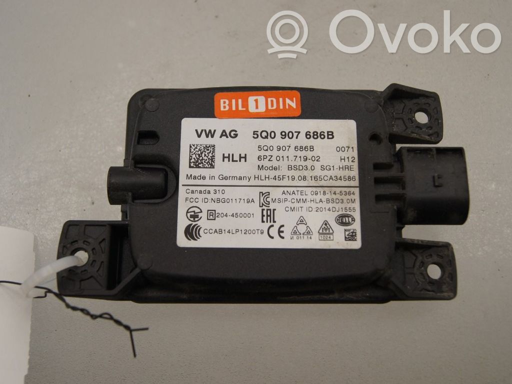 Sensor de radar Distronic   5Q0907686B,5Q0907686B