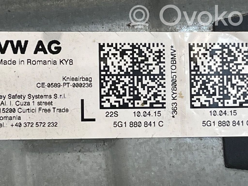 Volkswagen e-Golf Airbag genoux