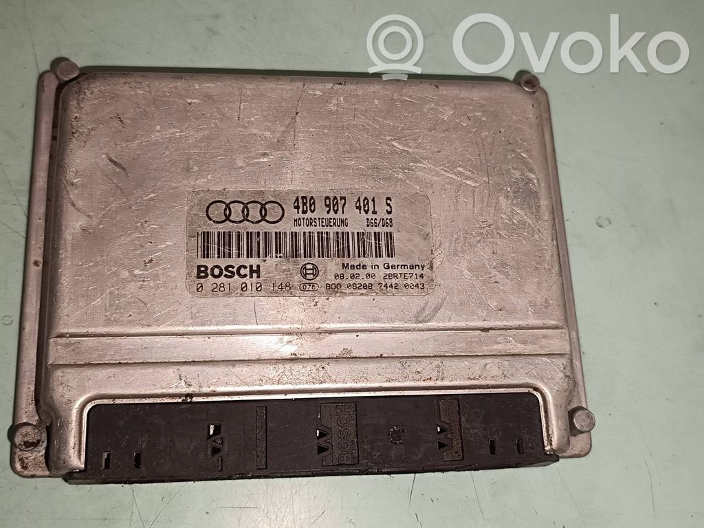 Engine control unit/module   4B0907401S,28RTE714,0281010148