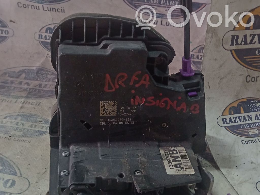 Opel Insignia B Zamek drzwi przednich 
