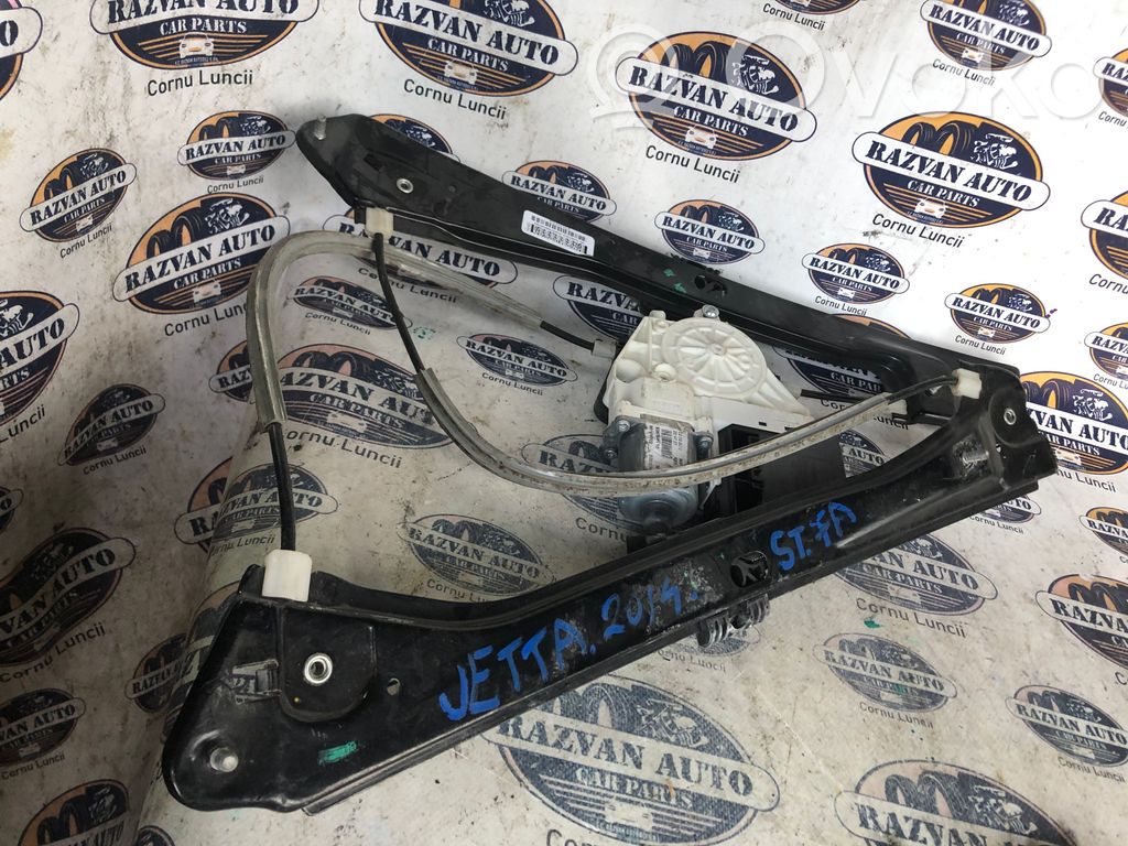Volkswagen Jetta I Front door window regulator with motor 