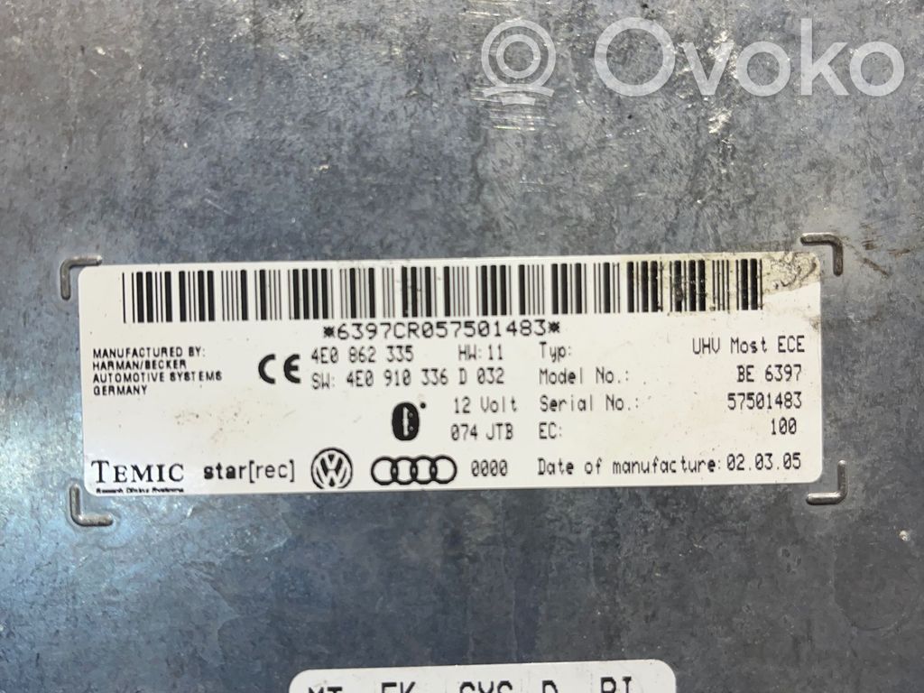 Audi A6 S6 C6 4F Unidad de control/módulo de bluetooth 