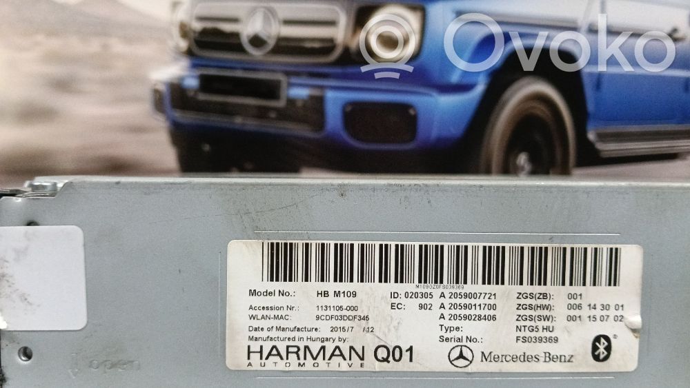 Mercedes-Benz C W205 Panel / Radioodtwarzacz CD/DVD/GPS 