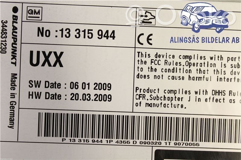 GPS navigation control unit/module   93169528,13315944,13315944
