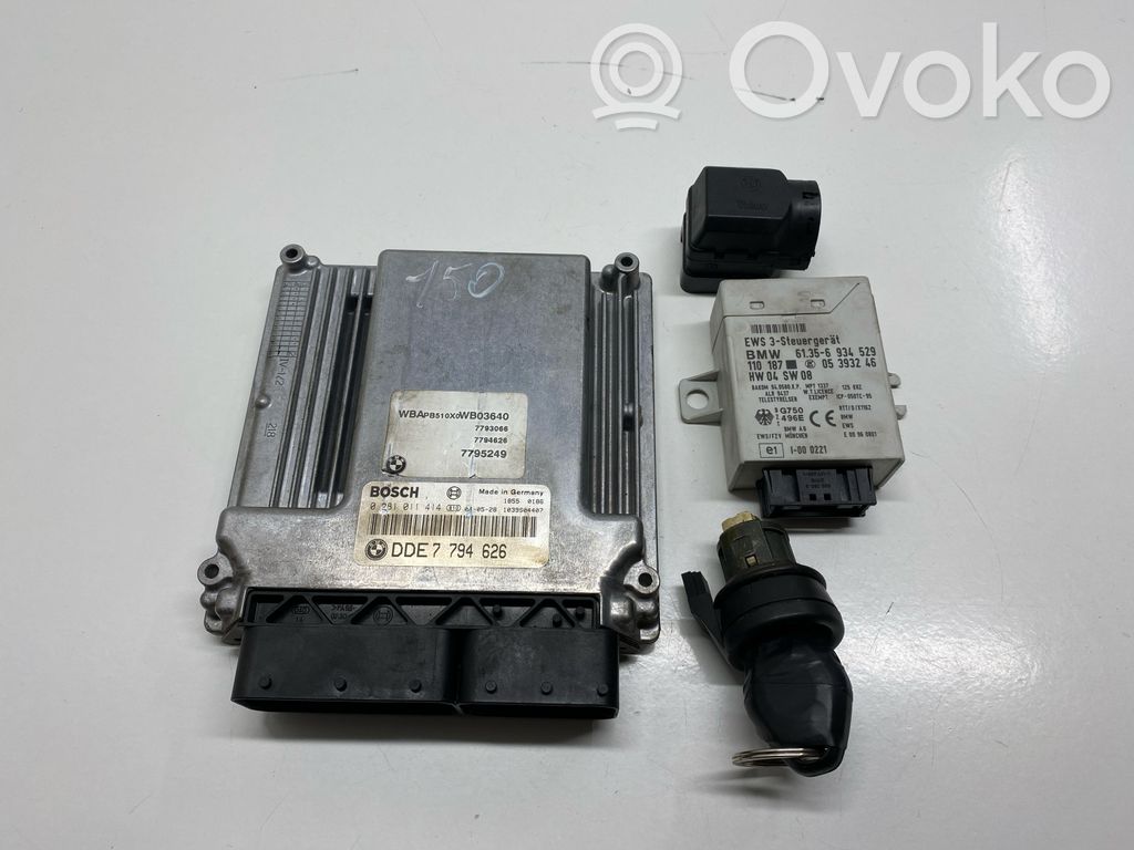 BMW X3 E83 Juego de cerradura y set ECU del motor 