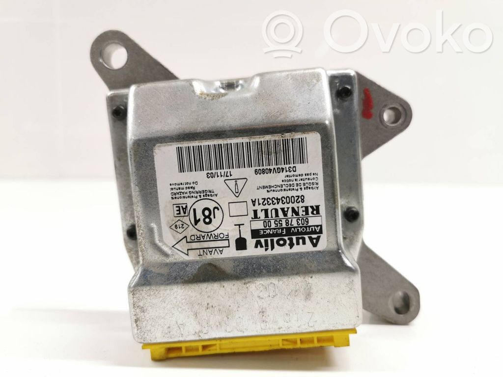 Unidad de control/módulo del Airbag   603785500,8200343321A
