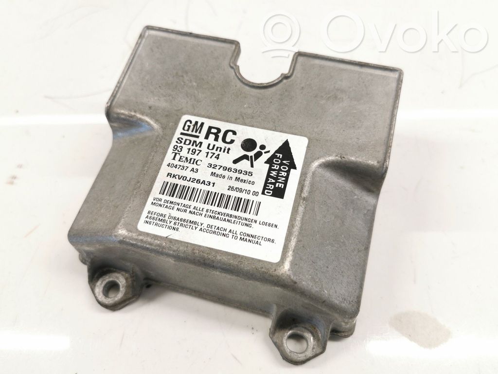 Unidad de control/módulo del Airbag   93197174,93197174,404737A3