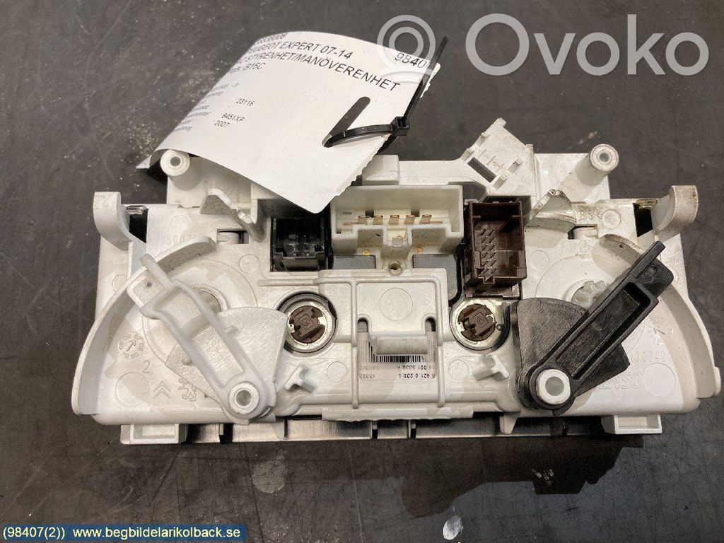 Peugeot Expert Climate control unit 