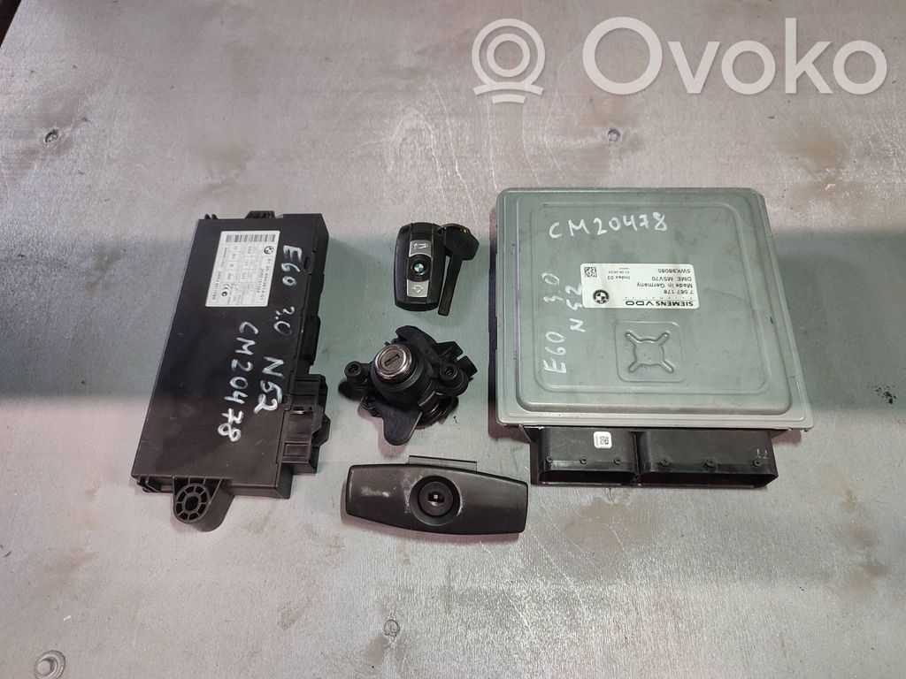 BMW 5 E60 E61 Komputer / Sterownik ECU i komplet kluczy 