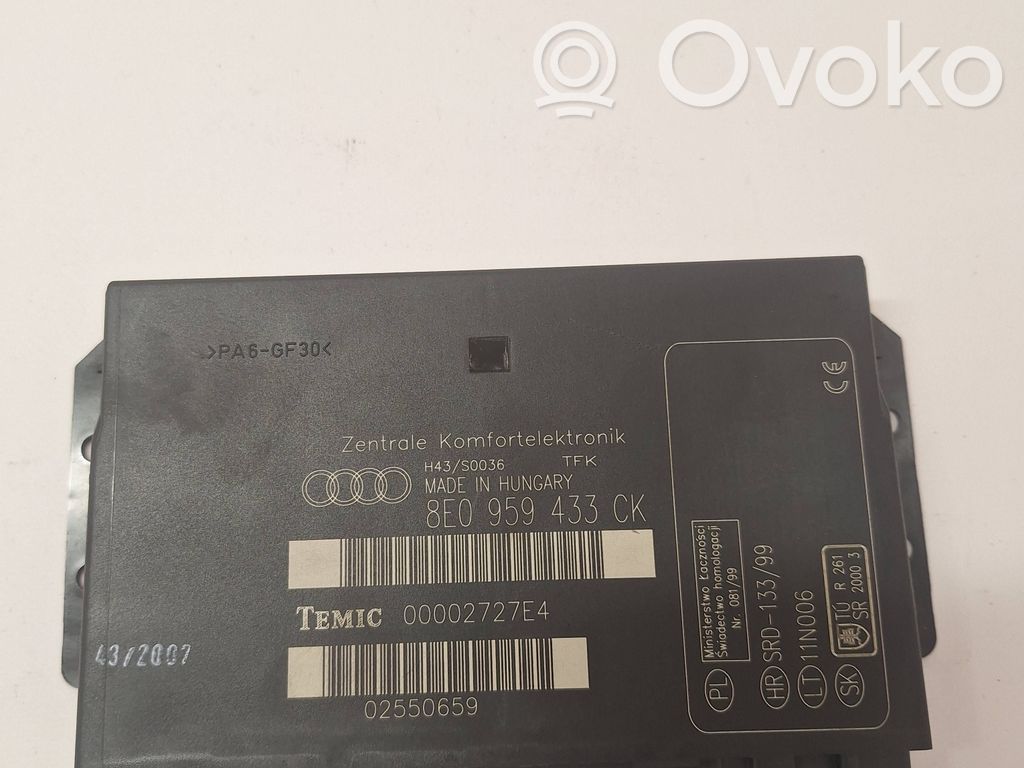 Audi A4 S4 B7 8E 8H Module confort 
