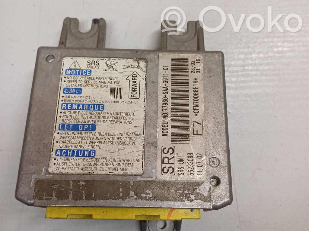 Honda Jazz Unidad de control/módulo del Airbag 