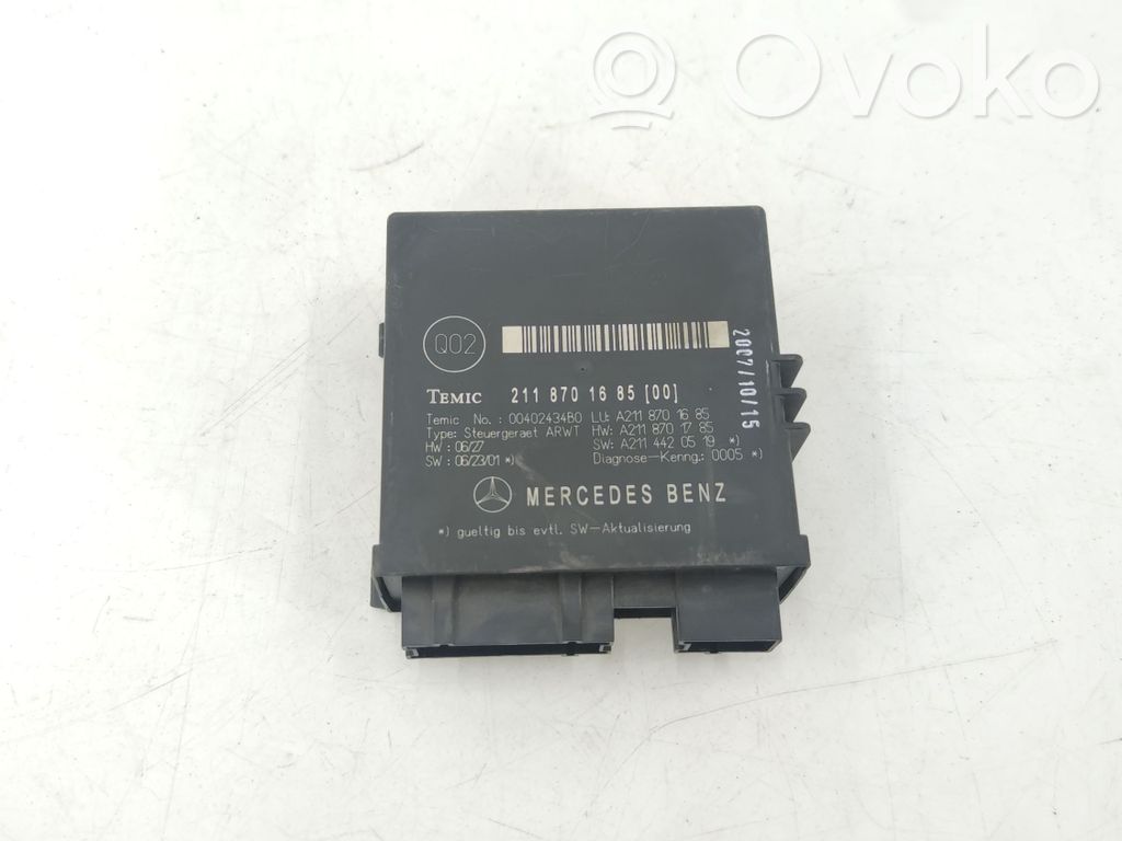 Mercedes-Benz E W211 Tailgate/trunk control unit/module 