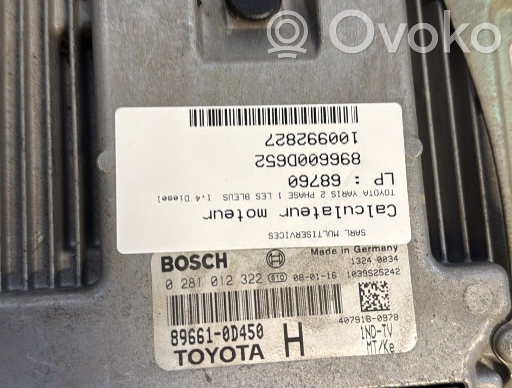 Toyota Yaris Sterownik / Moduł ECU 