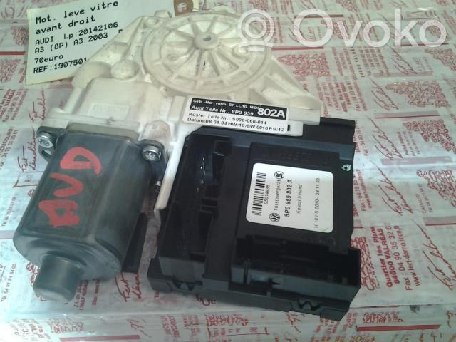 Audi A3 S3 8P Silnik regulatora szyby drzwi przednich 