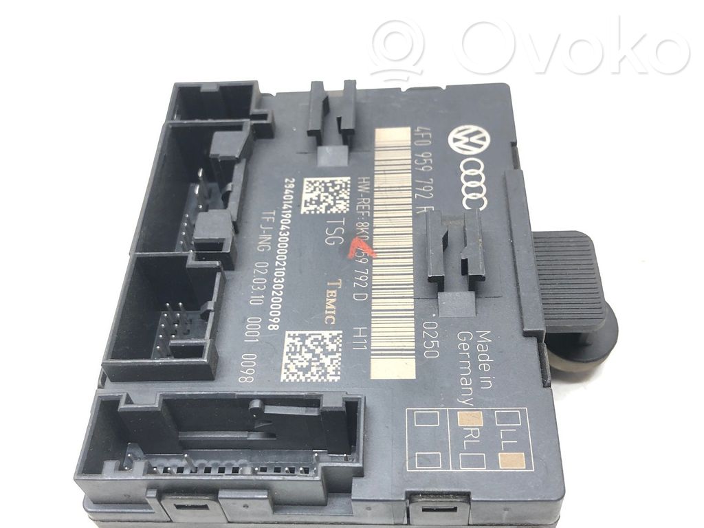 Unité de commande module de porte   8K0959792D,4F0959792R